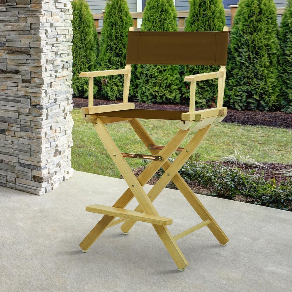 24" Director's Chair Natural Frame-Brown Canvas. Picture 7