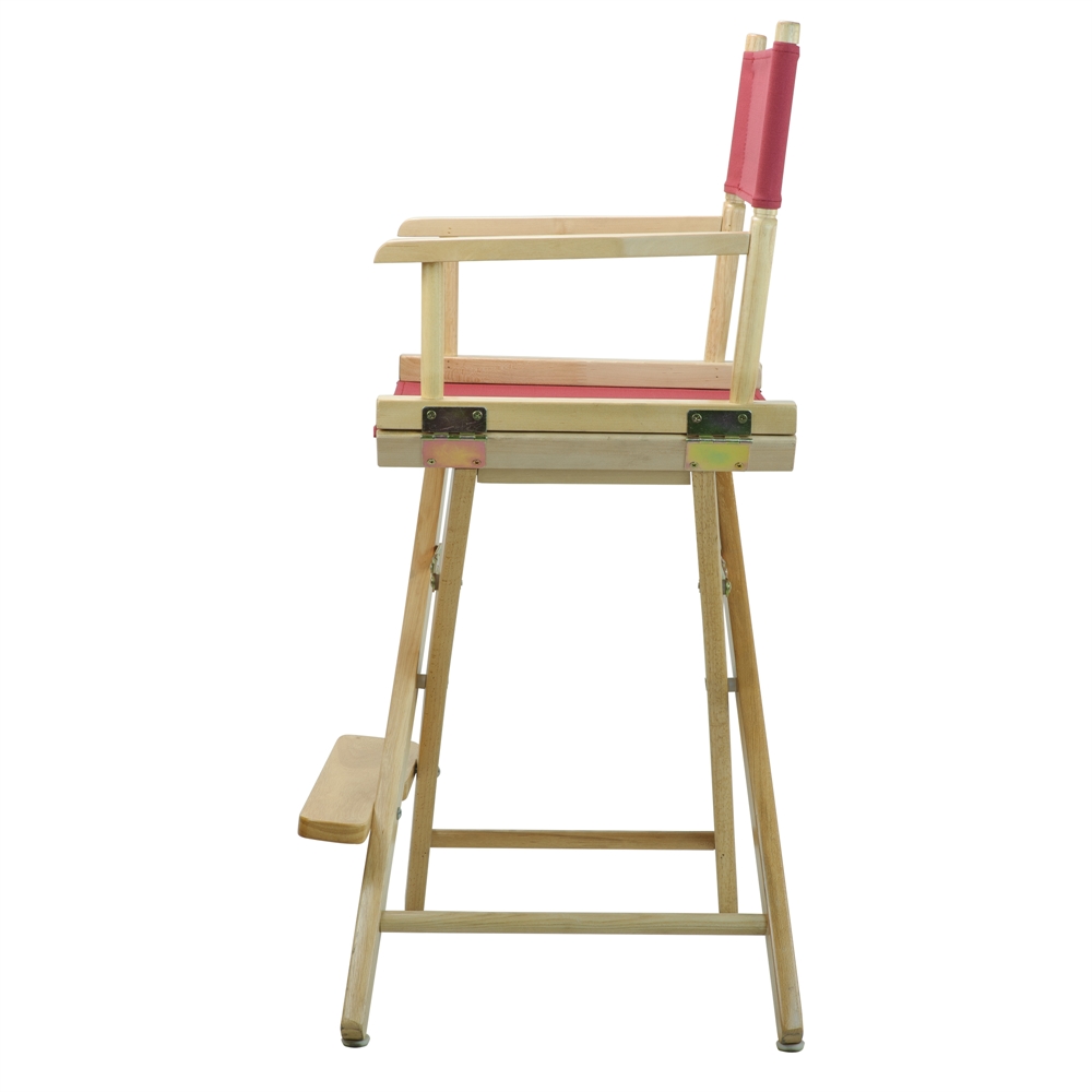 24" Director's Chair Natural Frame-Burgundy Canvas. Picture 3
