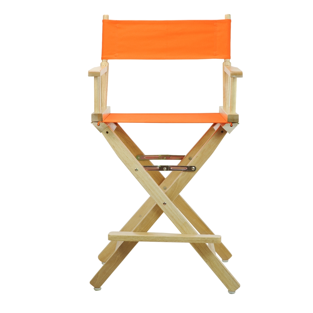24" Director's Chair Natural Frame-Tangerine Canvas. Picture 1
