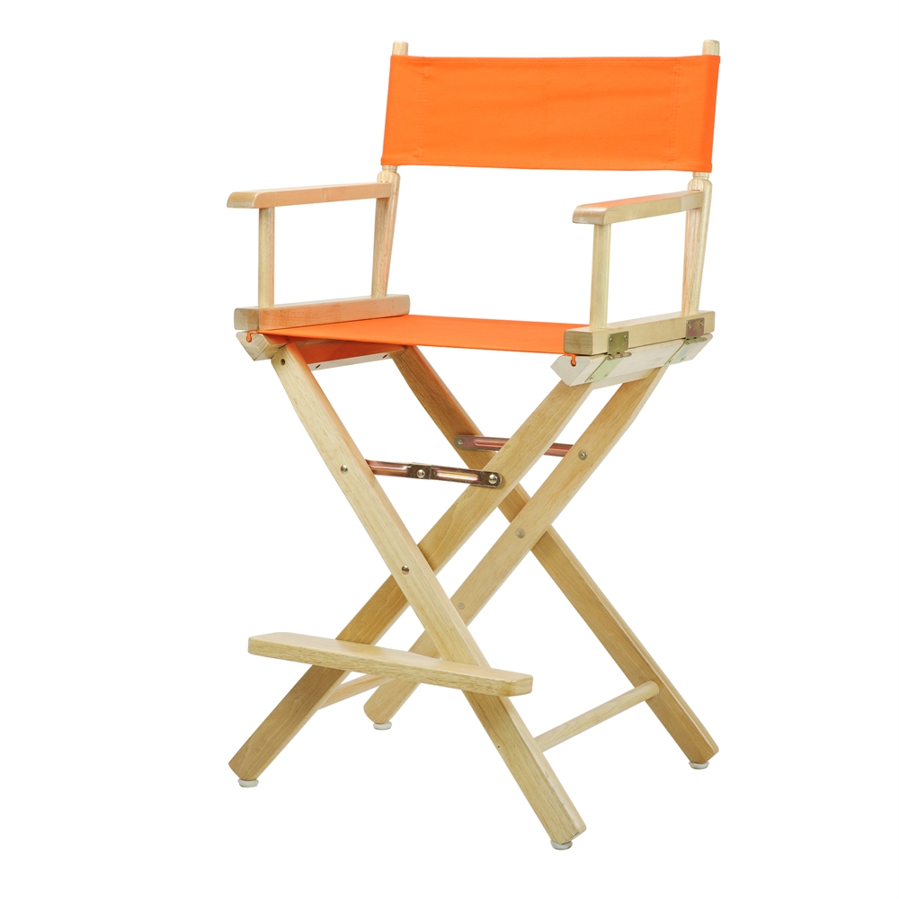24" Director's Chair Natural Frame-Tangerine Canvas. Picture 2