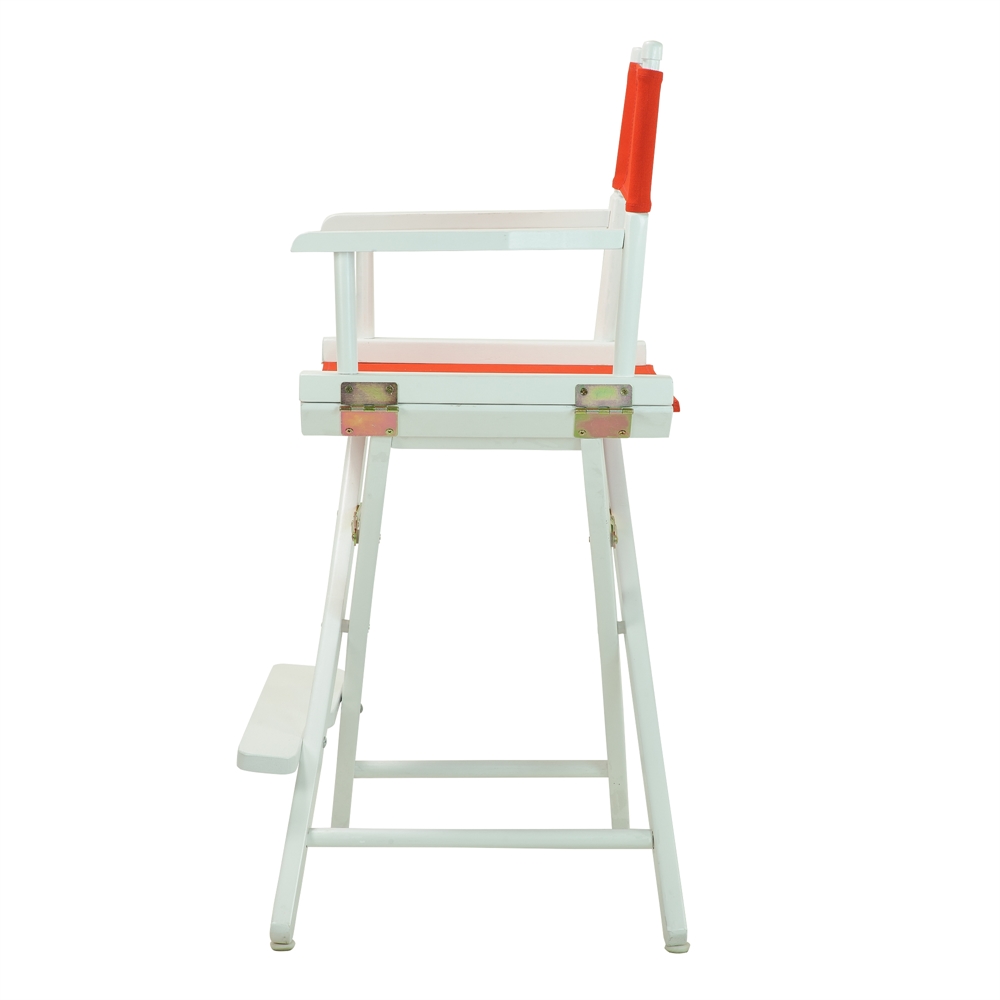 24" Director's Chair White Frame-Red Canvas. Picture 3