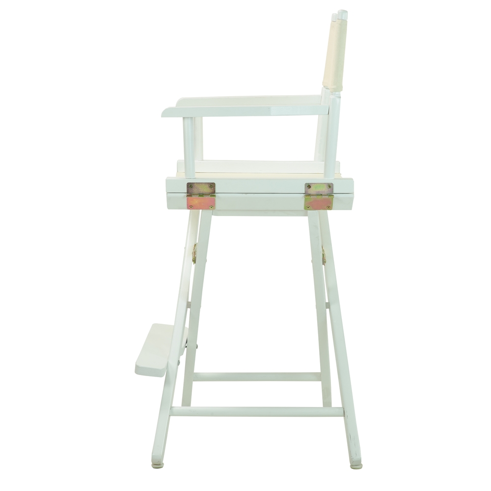 24" Director's Chair White Frame-Natural/Wheat Canvas. Picture 3