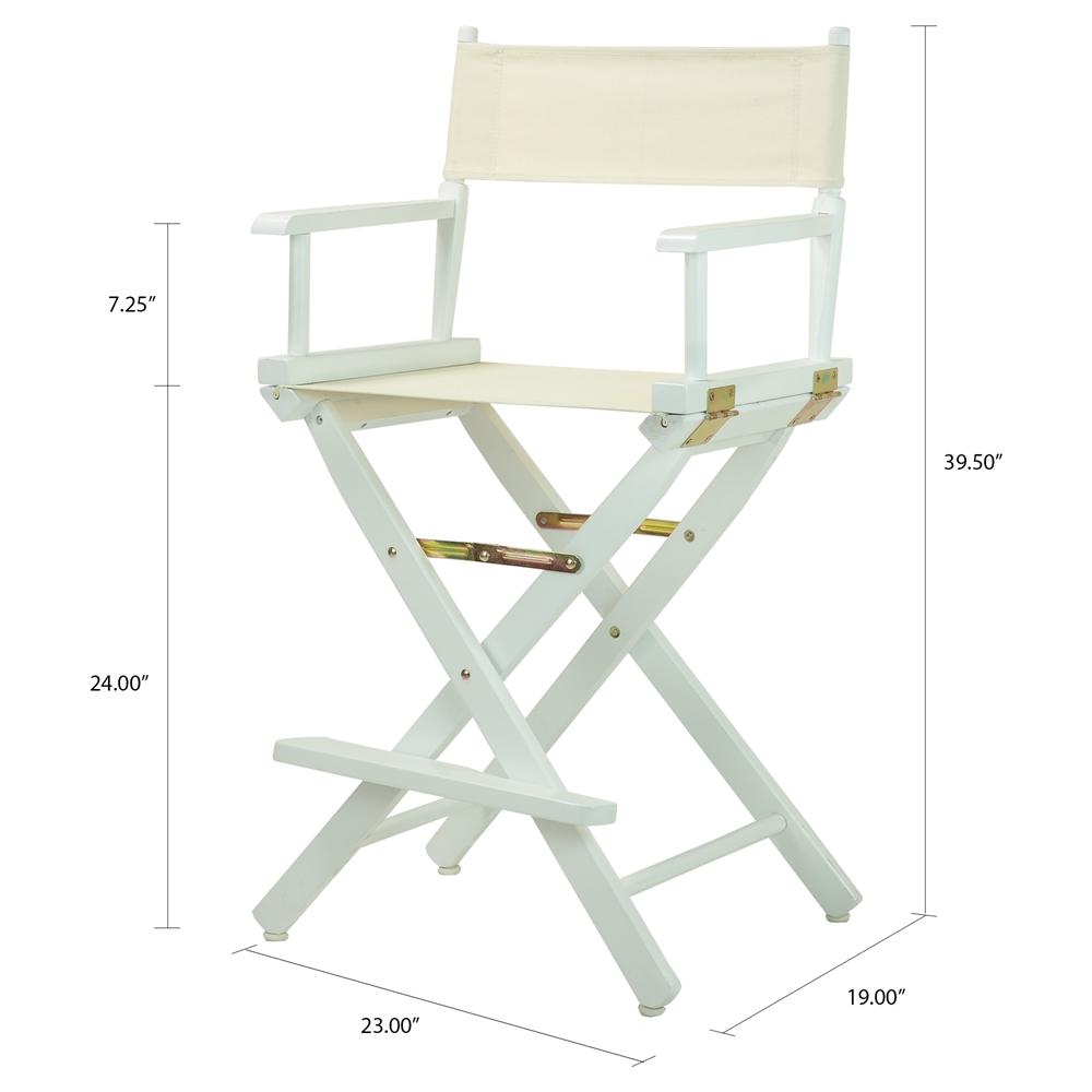 24" Director's Chair White Frame-Natural/Wheat Canvas. Picture 5