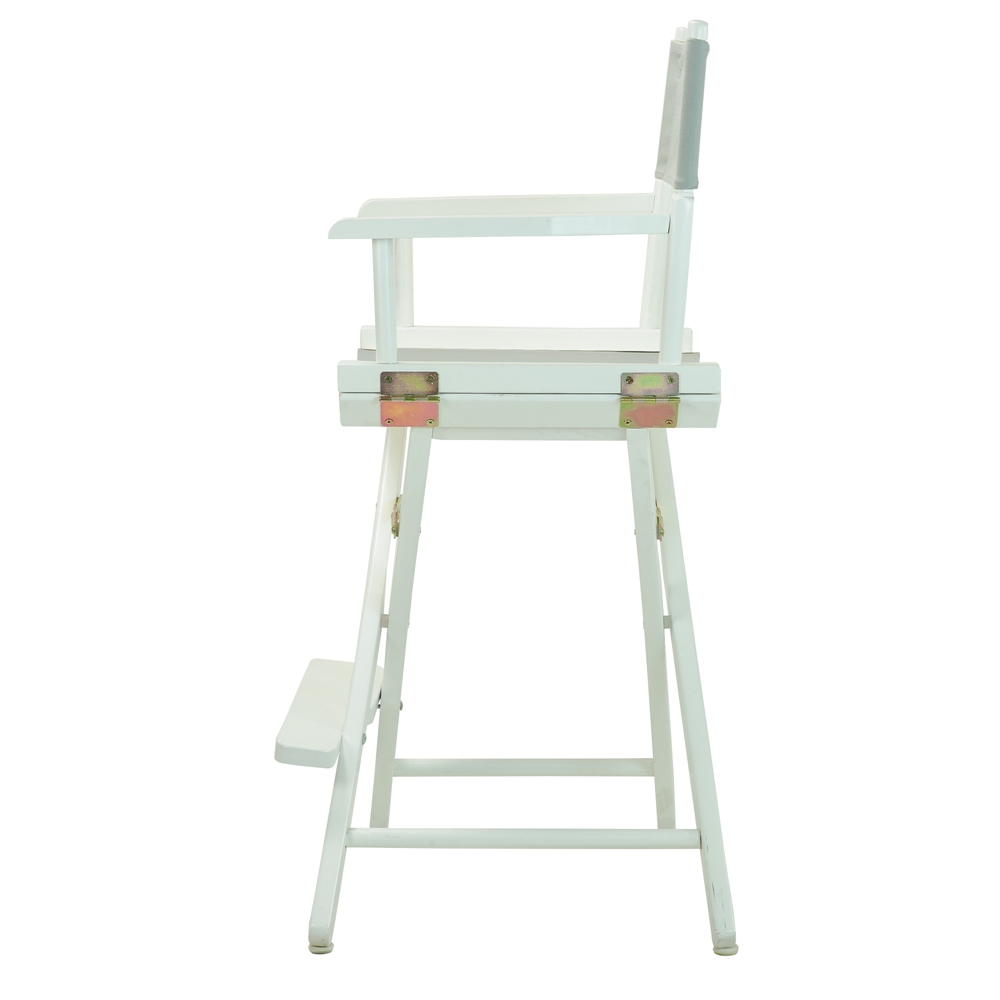 24" Director's Chair White Frame-Gray Canvas. Picture 3