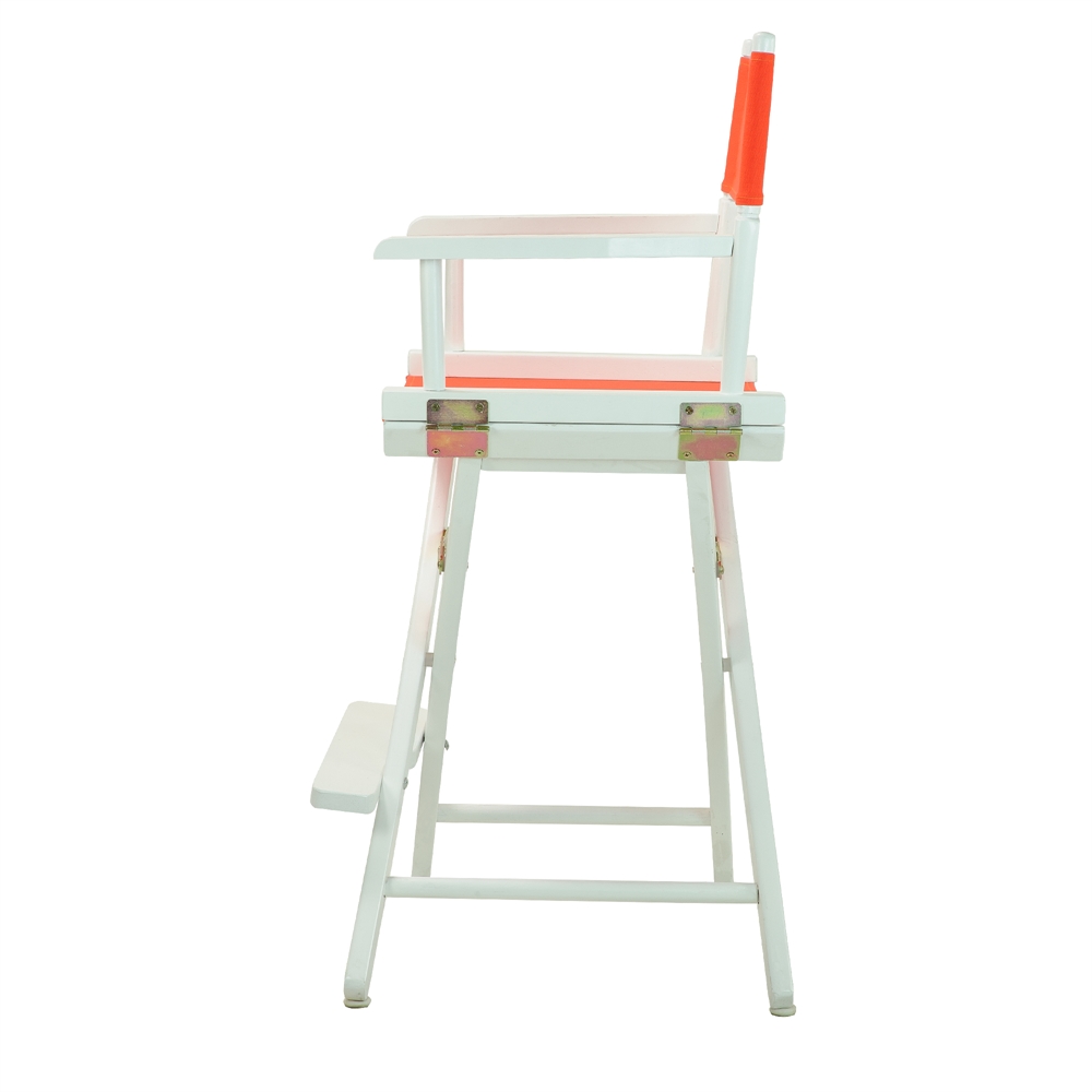 24" Director's Chair White Frame-Orange Canvas. Picture 3
