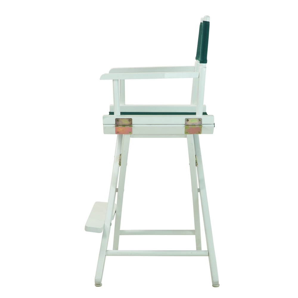 24" Director's Chair White Frame-Hunter Green Canvas. Picture 3