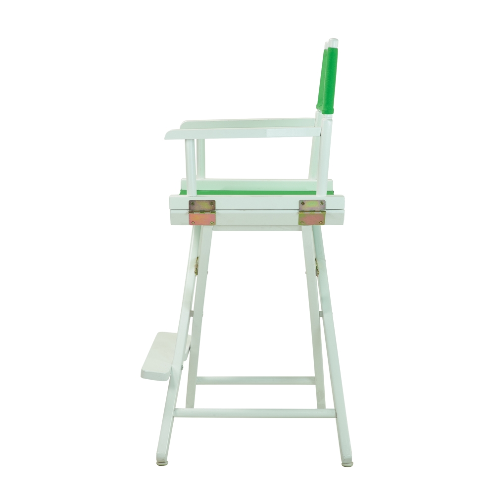 24" Director's Chair White Frame-Green Canvas. Picture 3