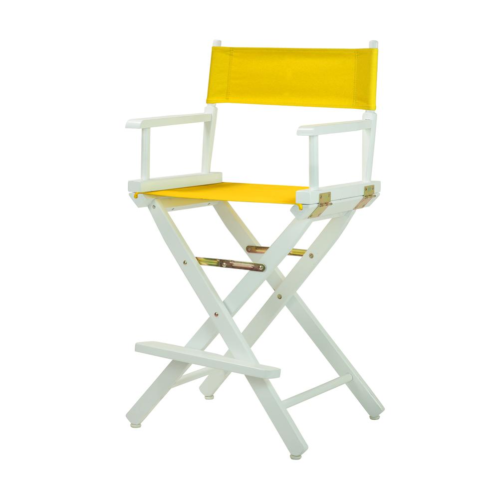 24" Director's Chair White Frame-Gold Canvas. Picture 5