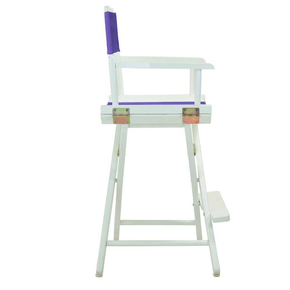 24" Director's Chair White Frame-Purple Canvas. Picture 3