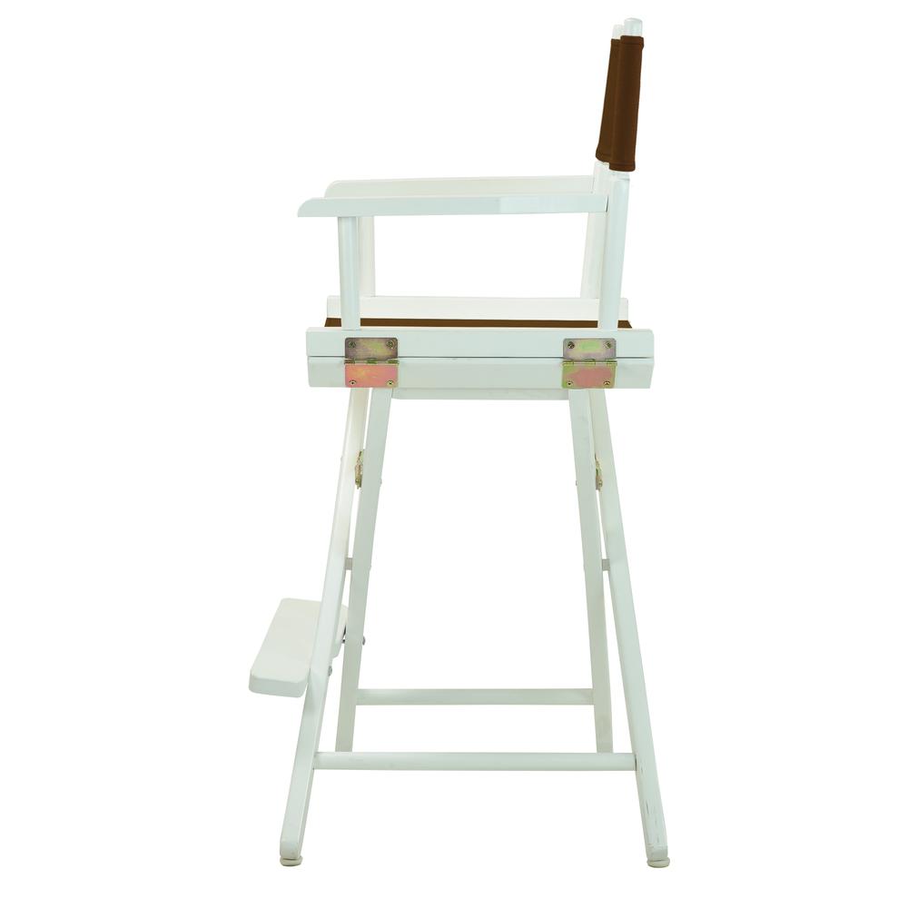24" Director's Chair White Frame-Brown Canvas. Picture 2