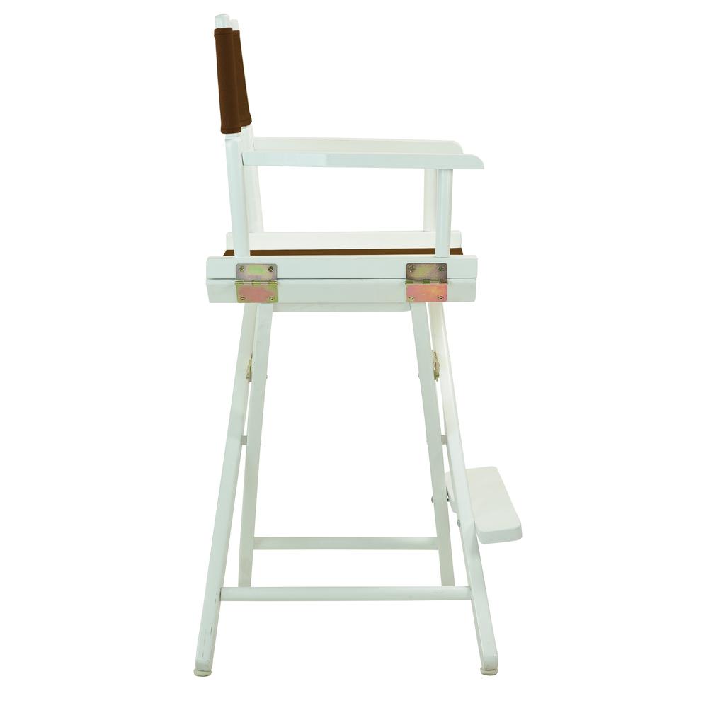 24" Director's Chair White Frame-Brown Canvas. Picture 3