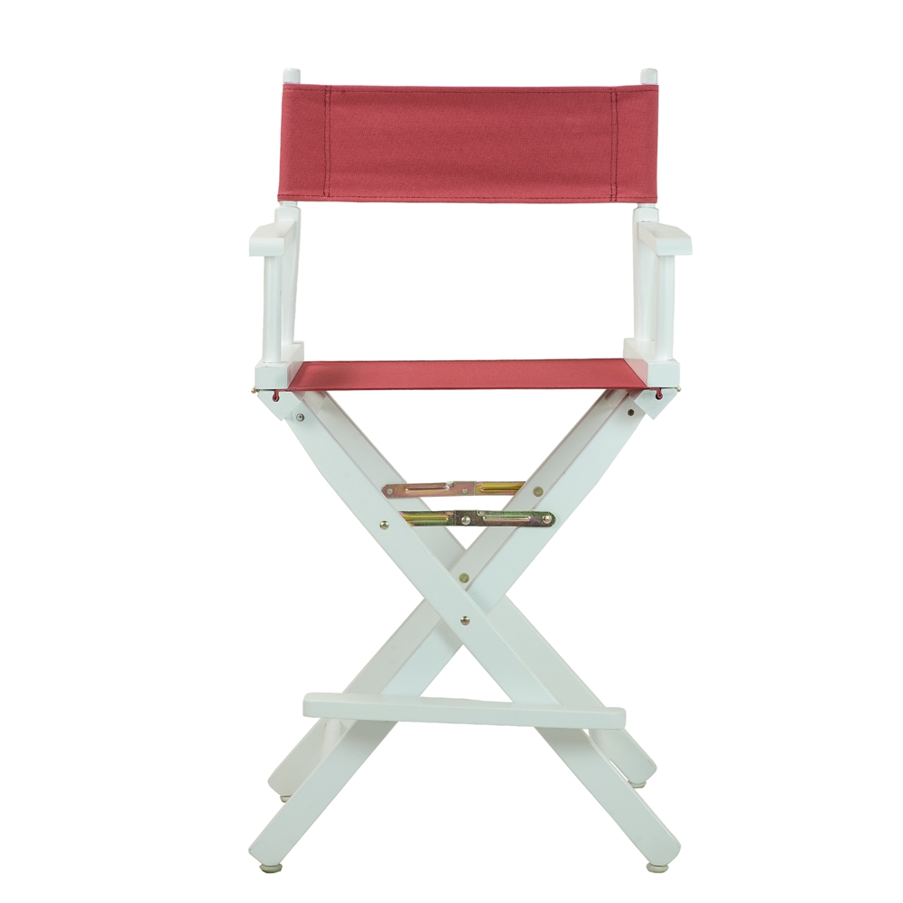 24" Director's Chair White Frame-Burgundy Canvas. Picture 1