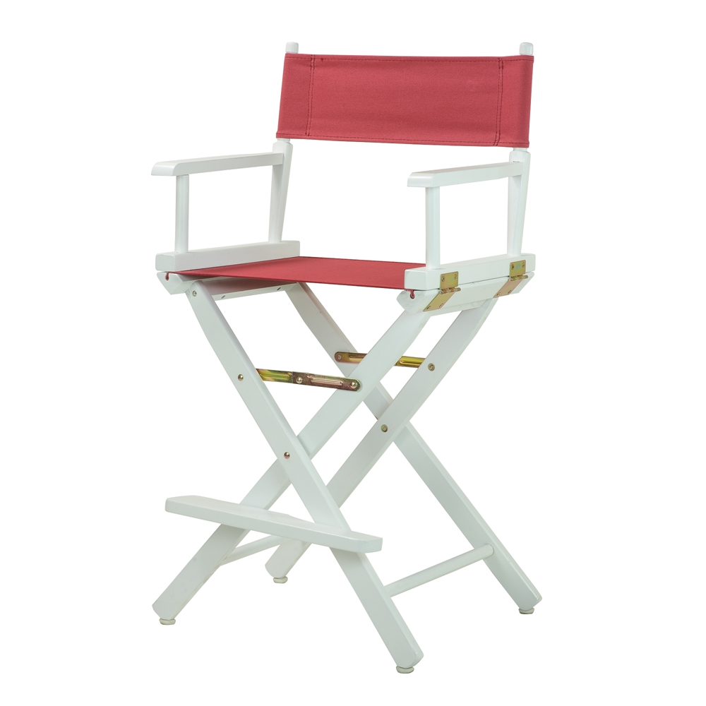 24" Director's Chair White Frame-Burgundy Canvas. Picture 2