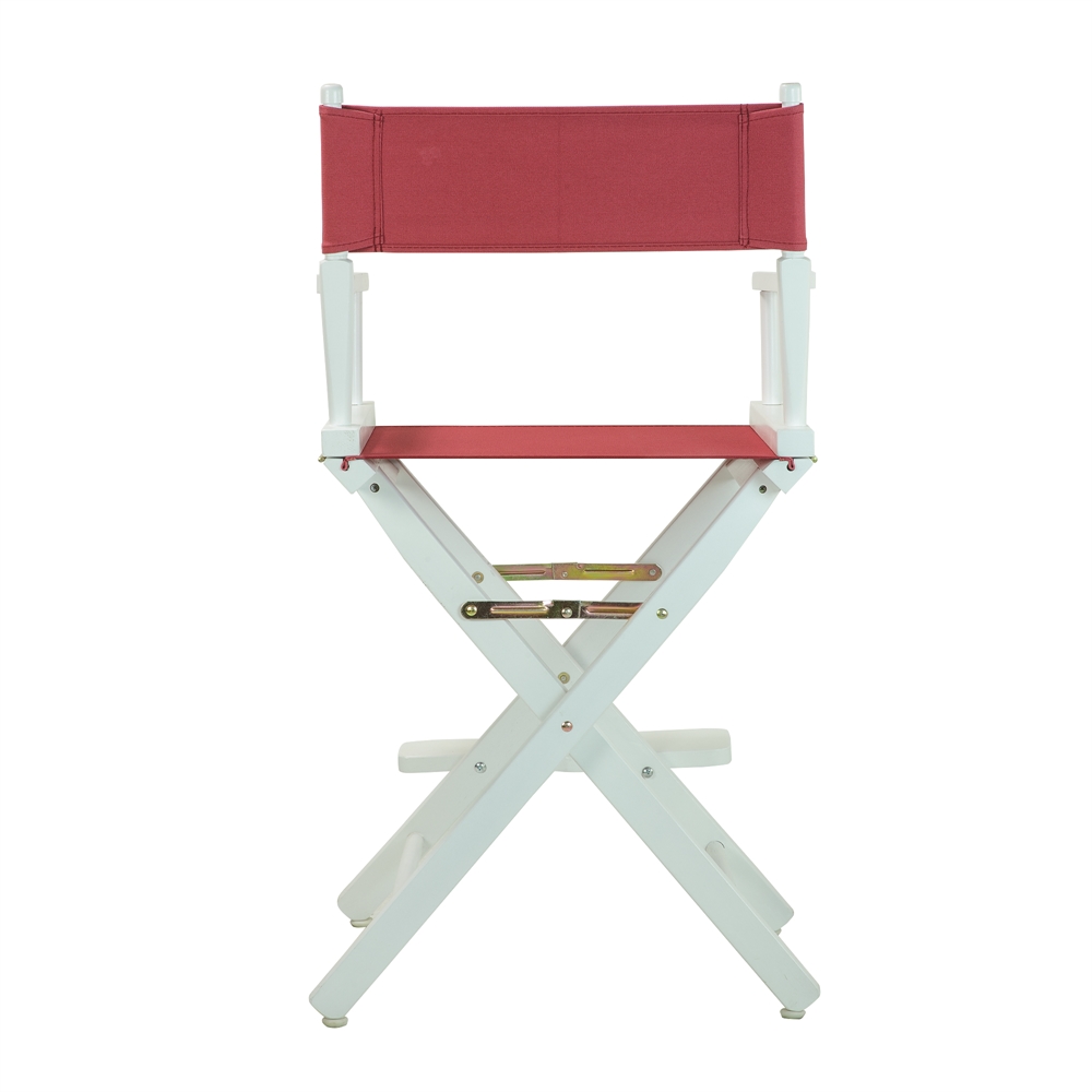 24" Director's Chair White Frame-Burgundy Canvas. Picture 4