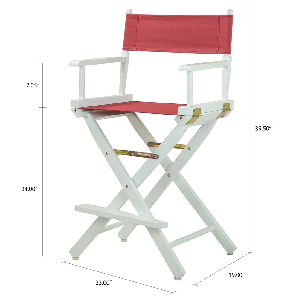 24" Director's Chair White Frame-Burgundy Canvas. Picture 5