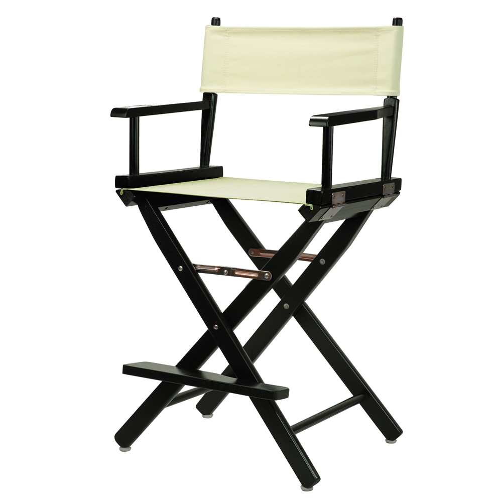 24" Director's Chair Black Frame-Natural/Wheat Canvas. Picture 2