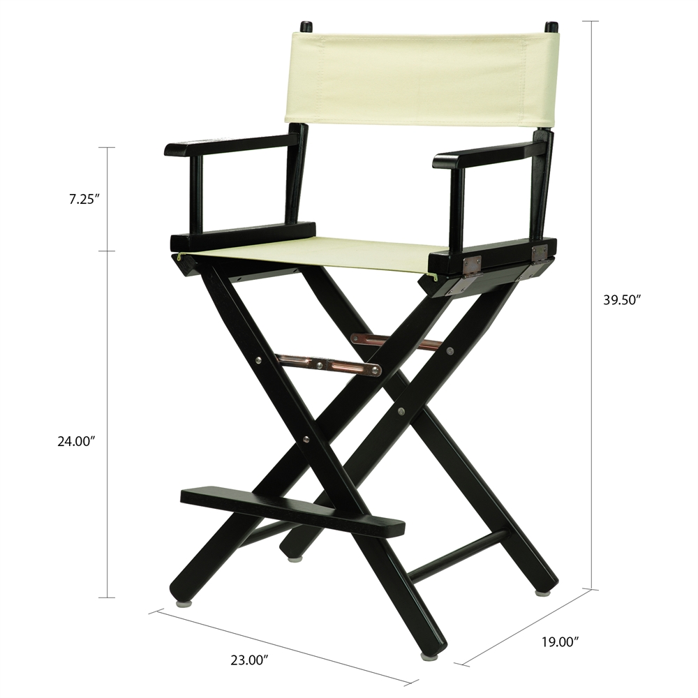 24" Director's Chair Black Frame-Natural/Wheat Canvas. Picture 5
