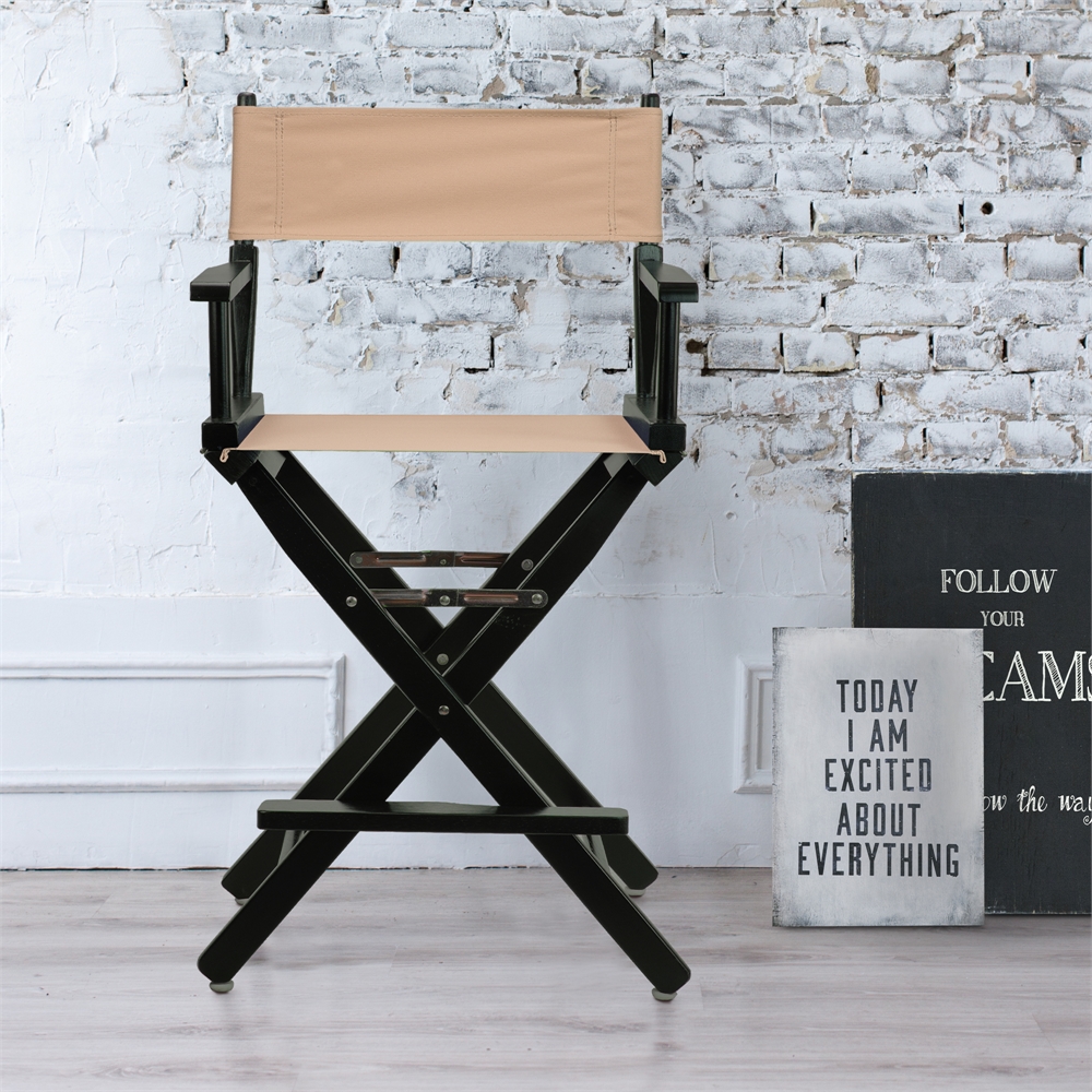 24" Director's Chair Black Frame-Tan Canvas. Picture 7