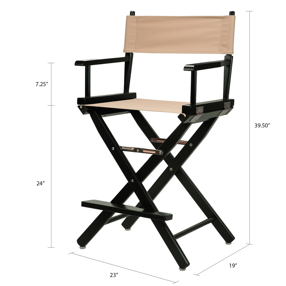 24" Director's Chair Black Frame-Tan Canvas. Picture 5