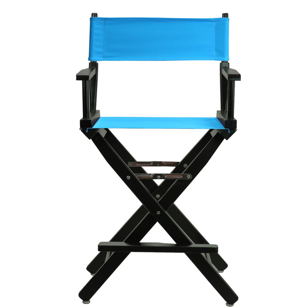 24" Director's Chair Black Frame-Turquoise Canvas. Picture 1