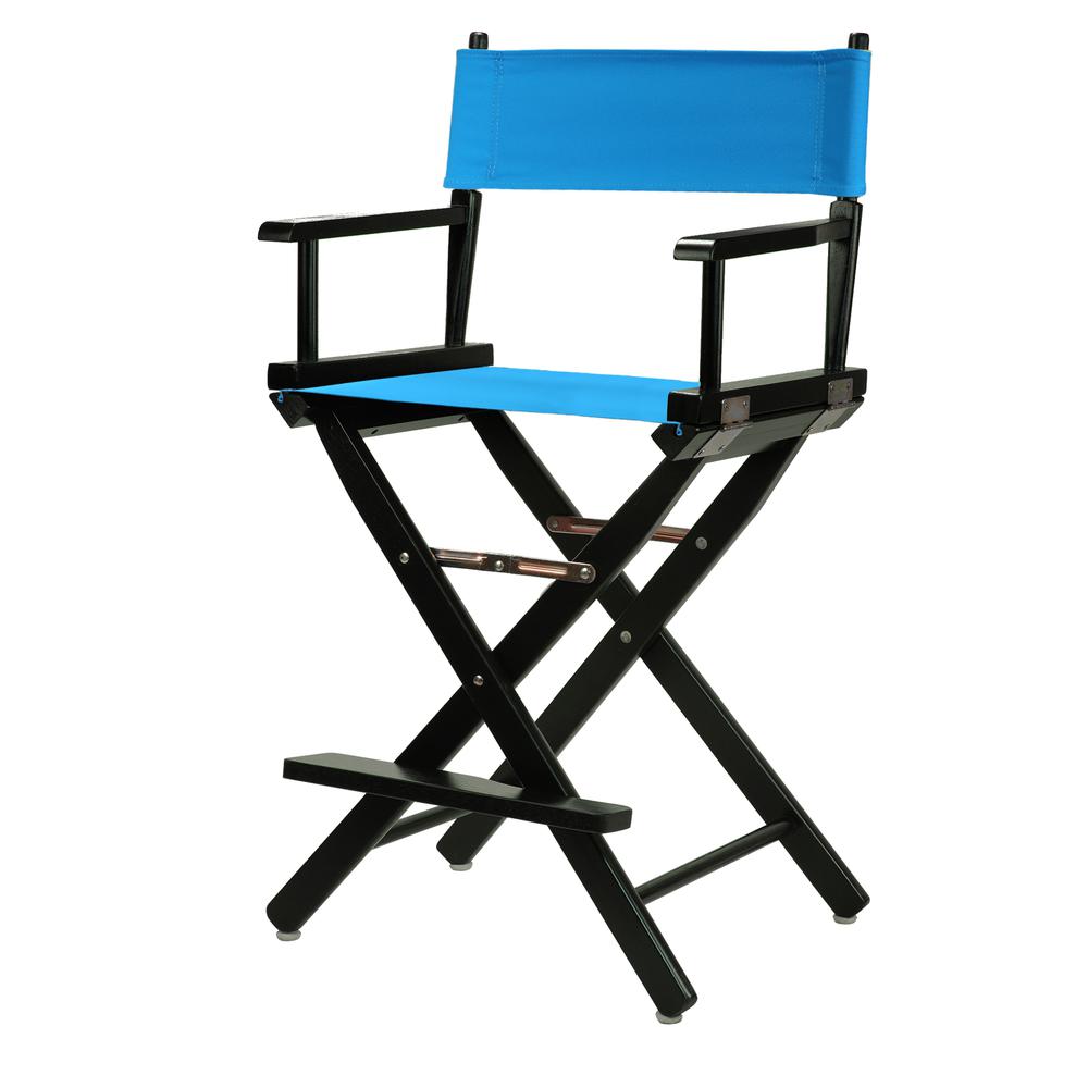 24" Director's Chair Black Frame-Turquoise Canvas. Picture 5