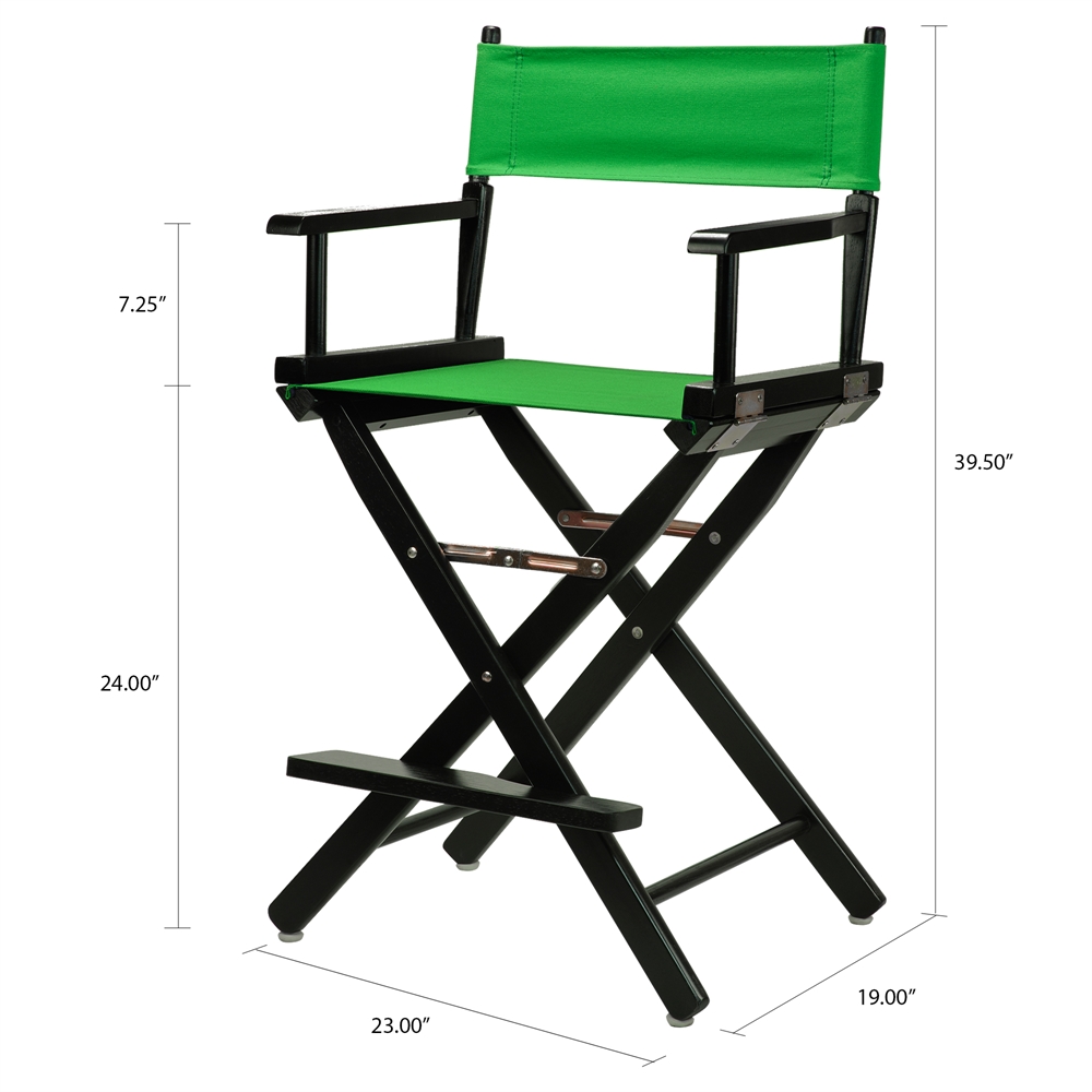 24" Director's Chair Black Frame-Green Canvas. Picture 5