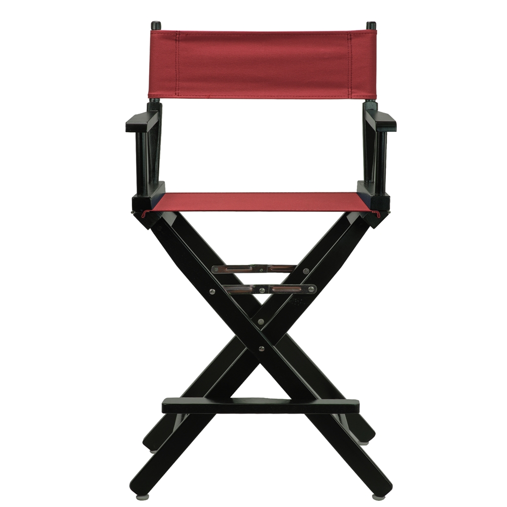 24" Director's Chair Black Frame-Burgundy Canvas. Picture 1