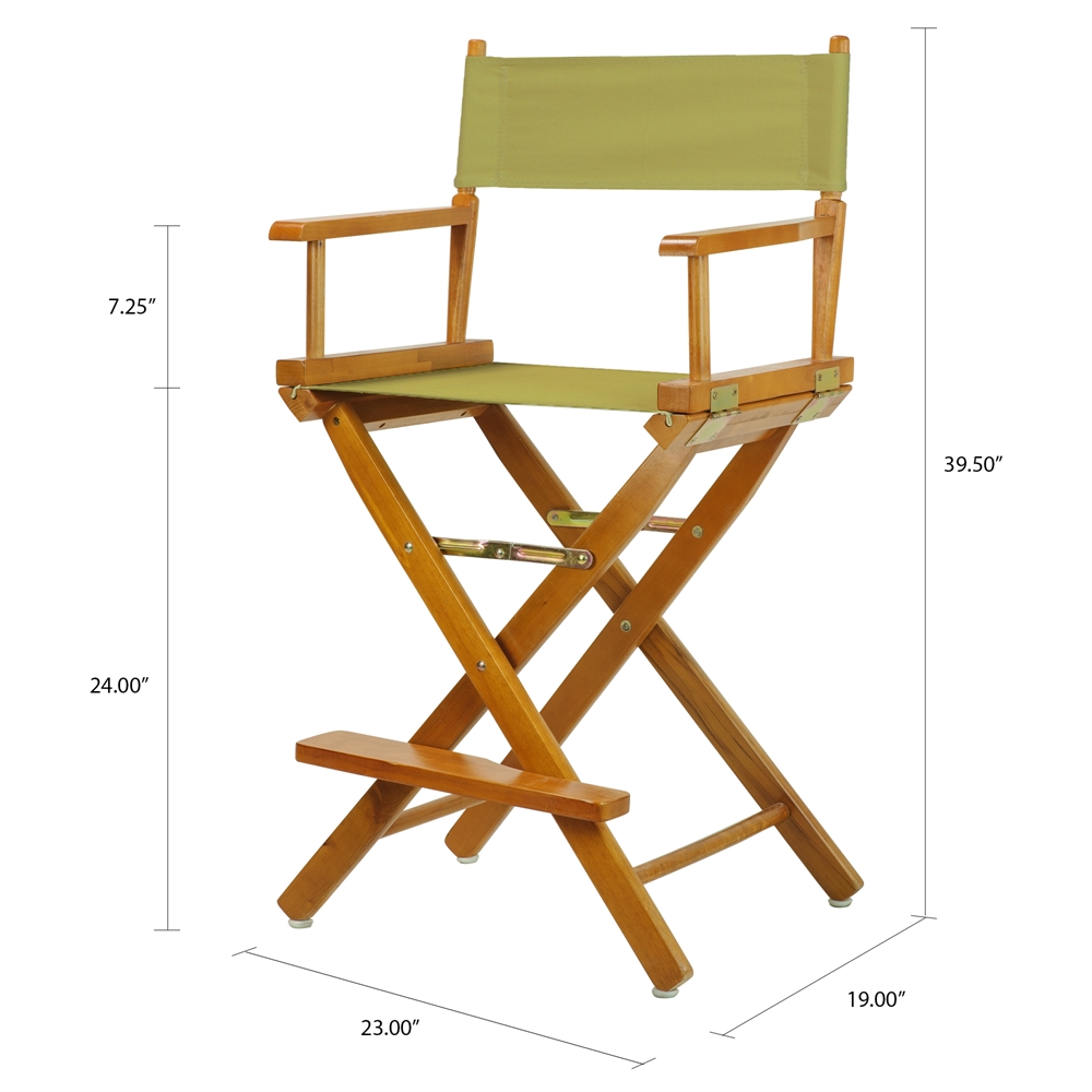 24" Director's Chair Honey Oak Frame-Navy Blue Canvas. Picture 11