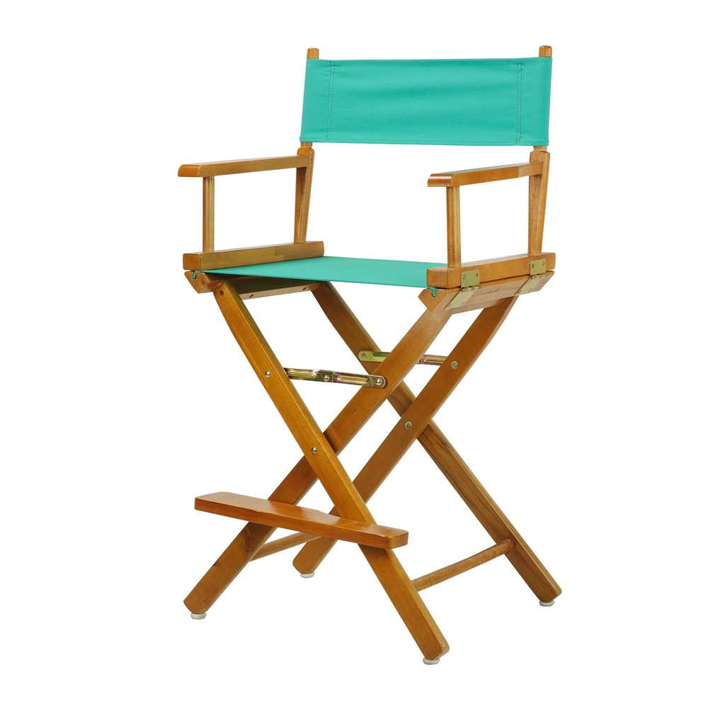 24" Director's Chair Honey Oak Frame-Teal Canvas. Picture 2
