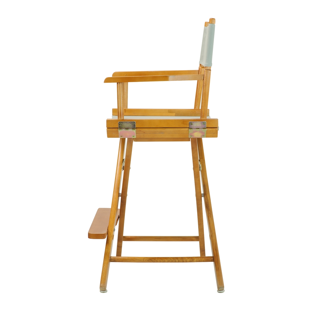 24" Director's Chair Honey Oak Frame-Gray Canvas. Picture 3