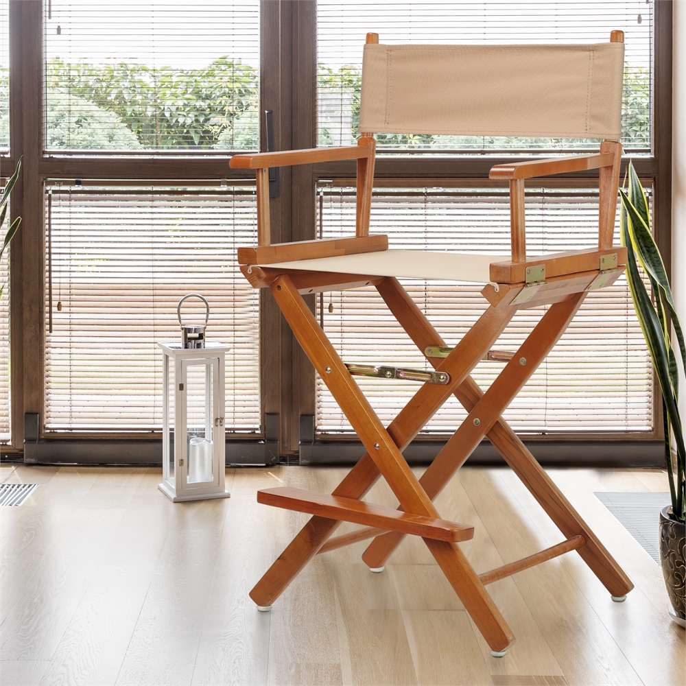 24" Director's Chair Honey Oak Frame-Tan Canvas. Picture 7