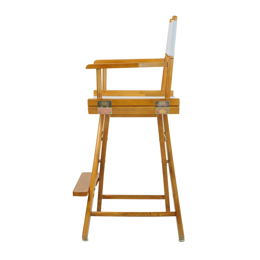 24" Director's Chair Honey Oak Frame-White Canvas. Picture 3
