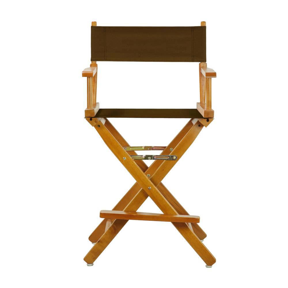 24" Director's Chair Honey Oak Frame-Brown Canvas. Picture 1