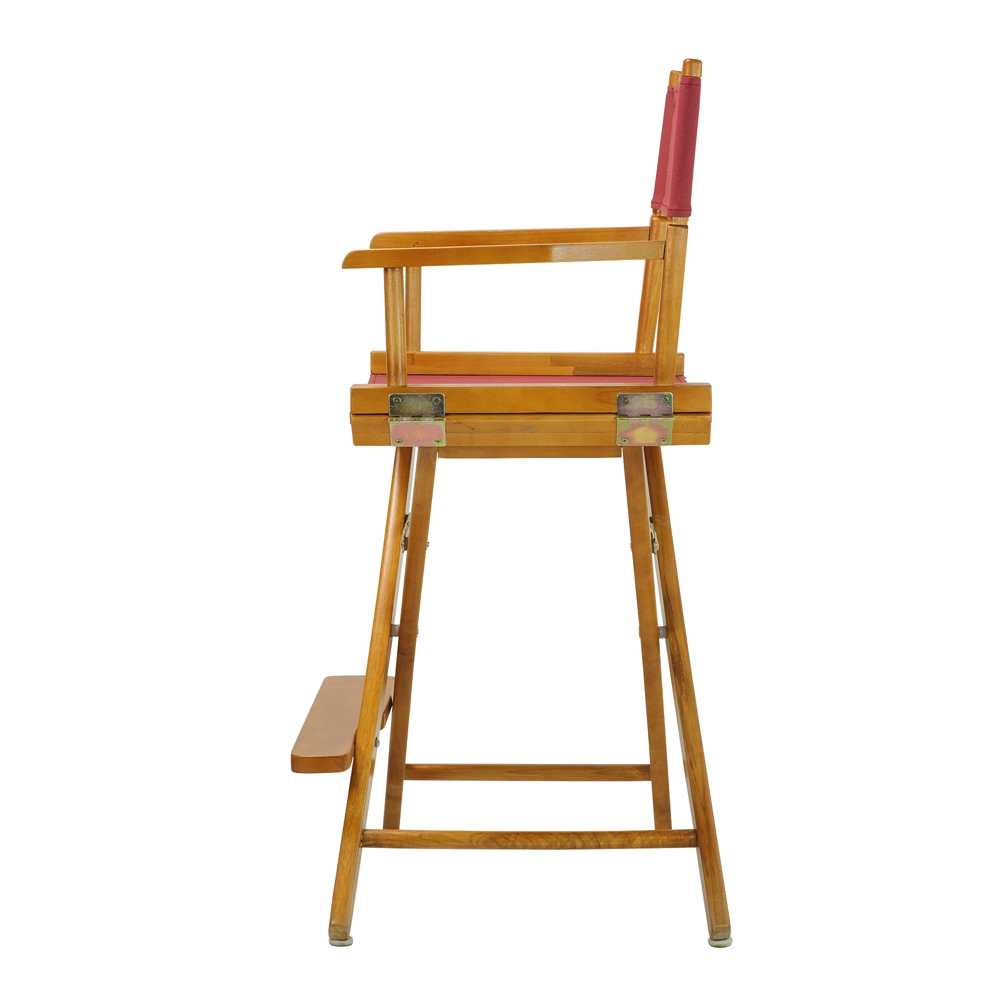 24" Director's Chair Honey Oak Frame-Burgundy Canvas. Picture 3