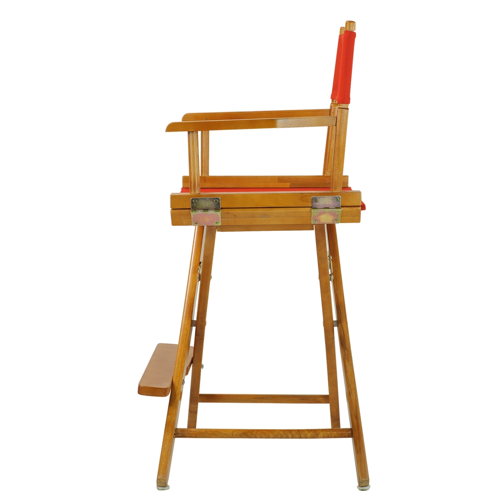 24" Director's Chair Honey Oak Frame-Red Canvas. Picture 3