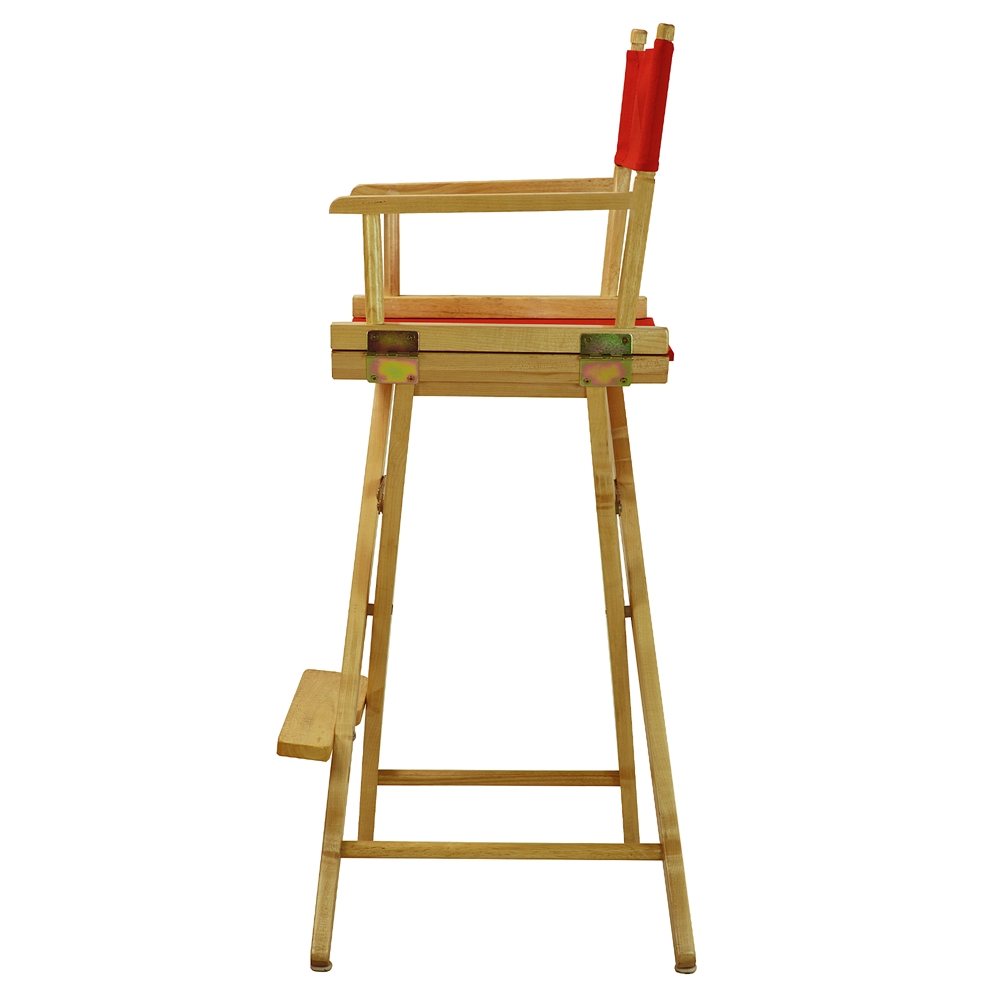 30" Director's Chair Natural Frame-Red Canvas. Picture 2