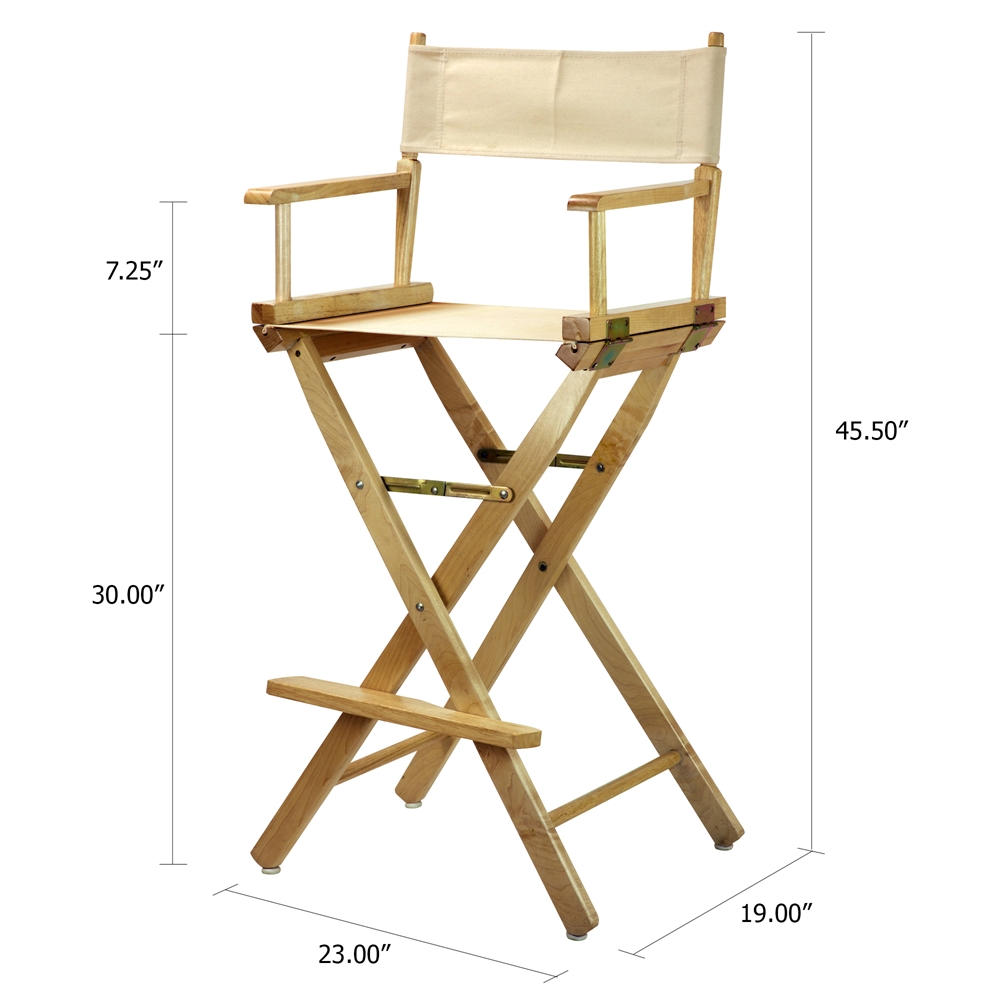 30" Director's Chair Natural Frame-Natural/Wheat Canvas. Picture 5
