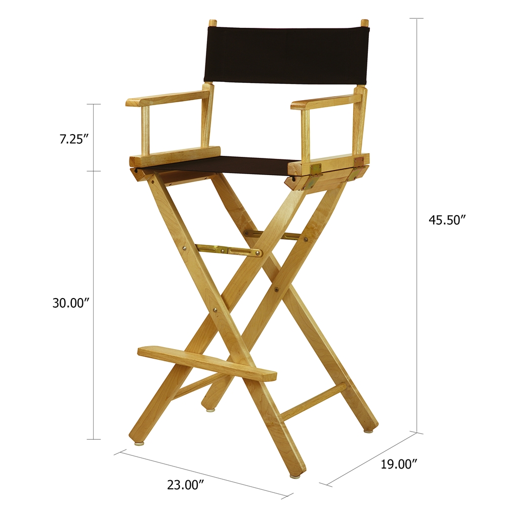 30" Director's Chair Natural Frame-Black Canvas. Picture 5