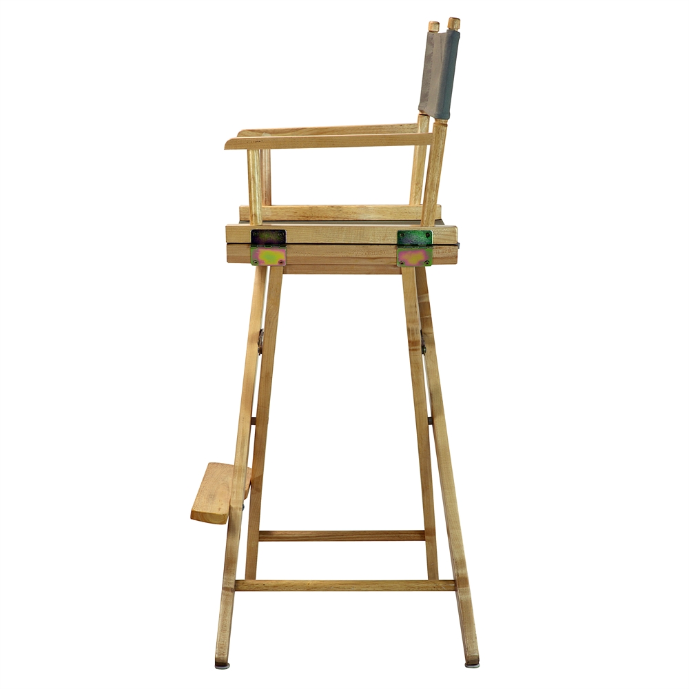 30" Director's Chair Natural Frame-Gray Canvas. Picture 2