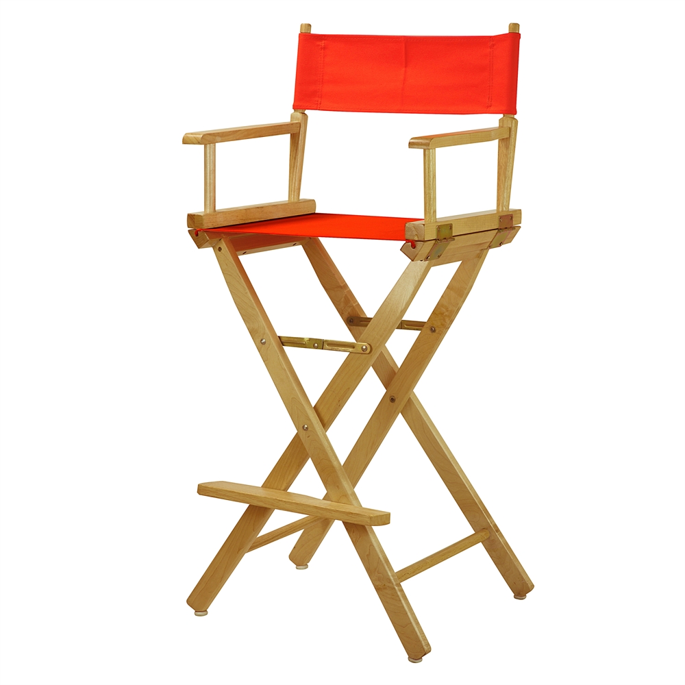30" Director's Chair Natural Frame-Orange Canvas. Picture 4