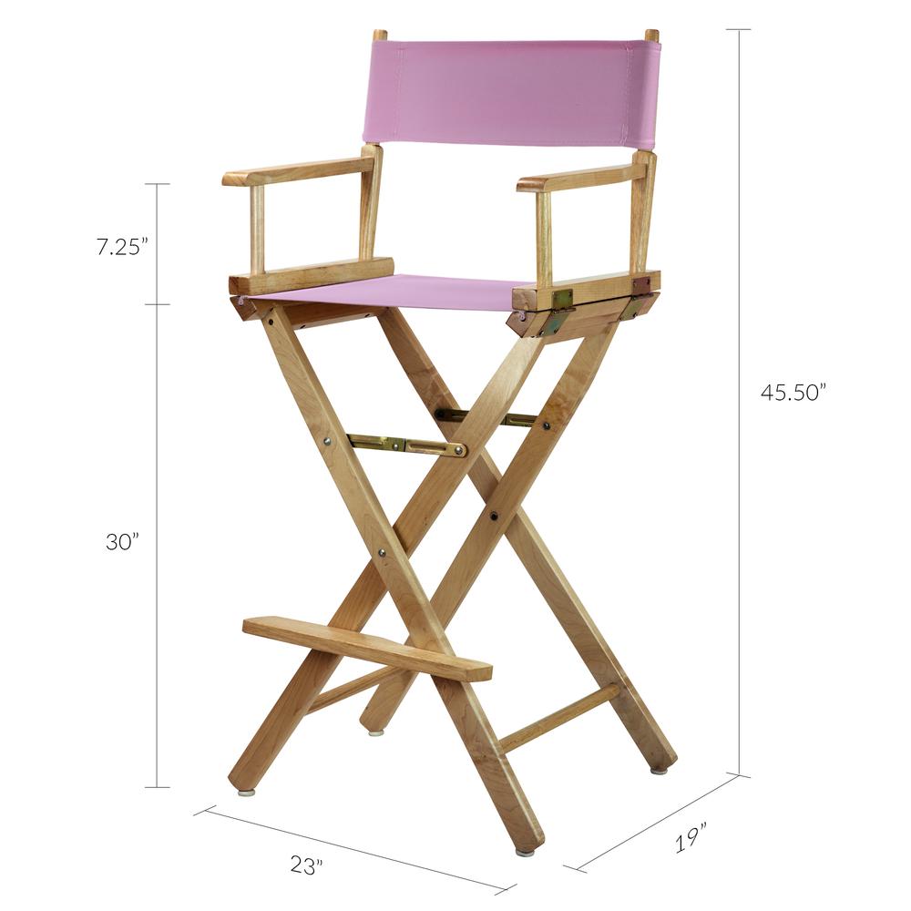 30" Director's Chair Natural Frame-Pink Canvas. Picture 6
