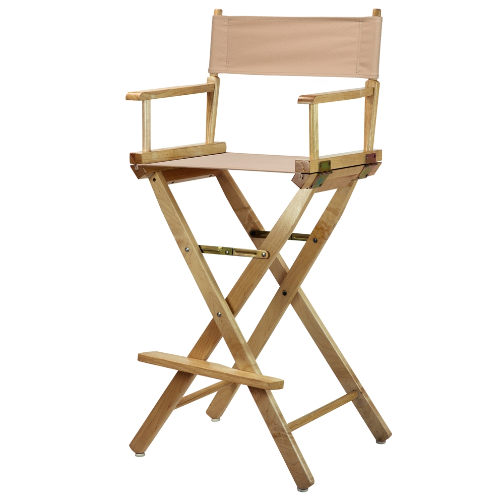 30" Director's Chair Natural Frame-Tan Canvas. Picture 2