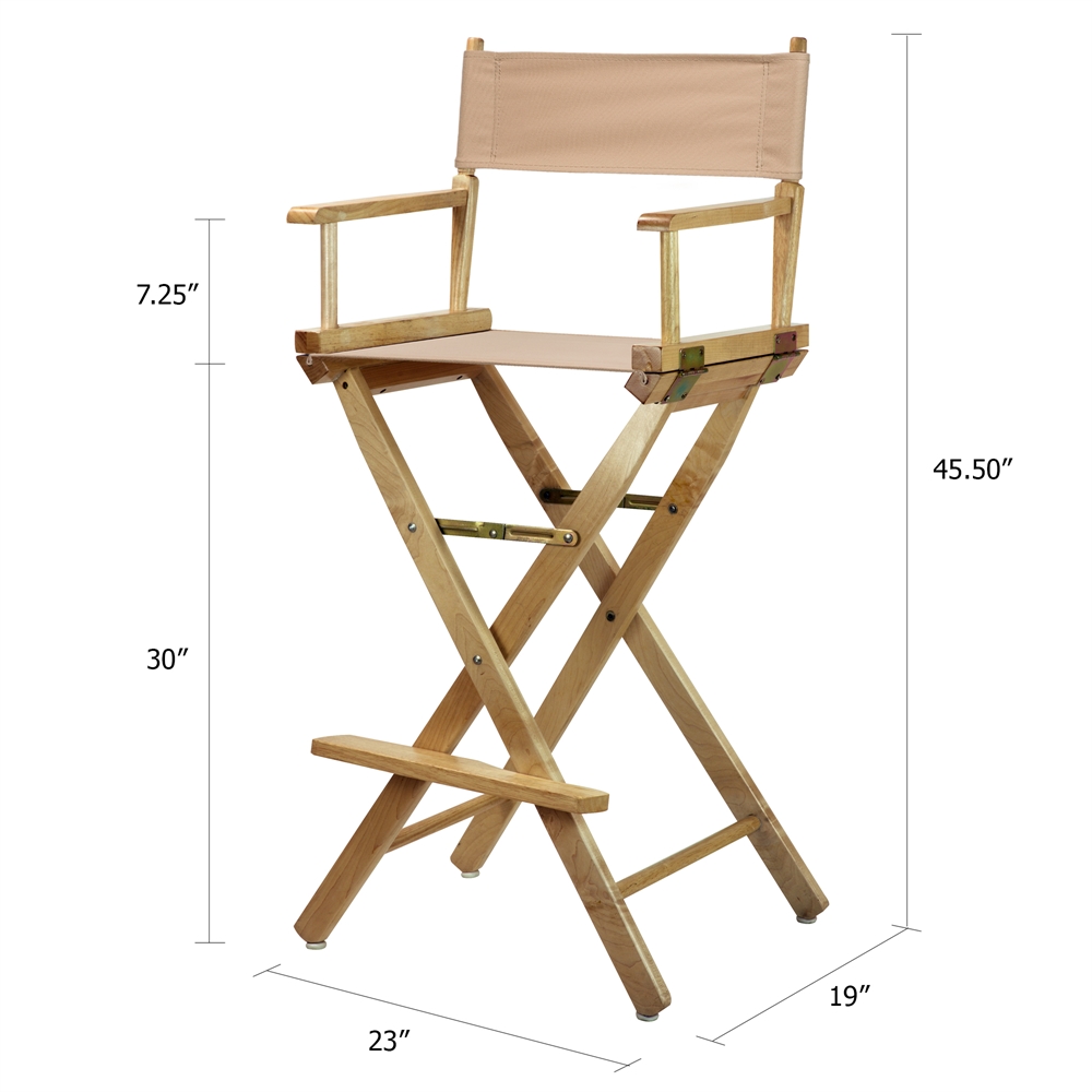 30" Director's Chair Natural Frame-Tan Canvas. Picture 5