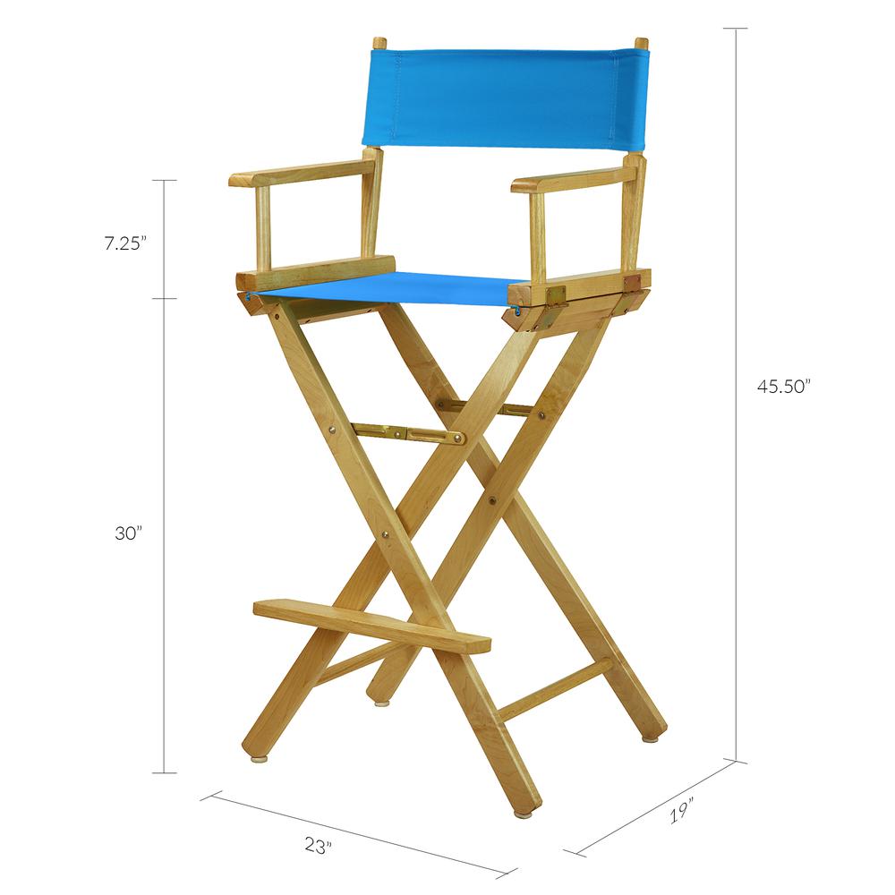 30" Director's Chair Natural Frame-Turquoise Canvas. Picture 6