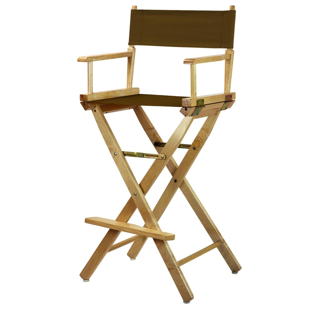 30" Director's Chair Natural Frame-Brown Canvas. Picture 5