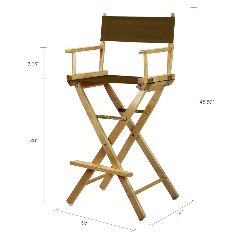 30" Director's Chair Natural Frame-Brown Canvas. Picture 6