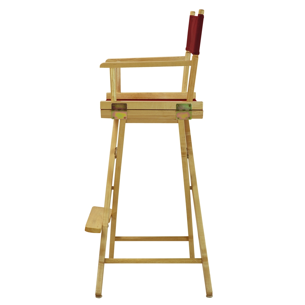 30" Director's Chair Natural Frame-Burgundy Canvas. Picture 2