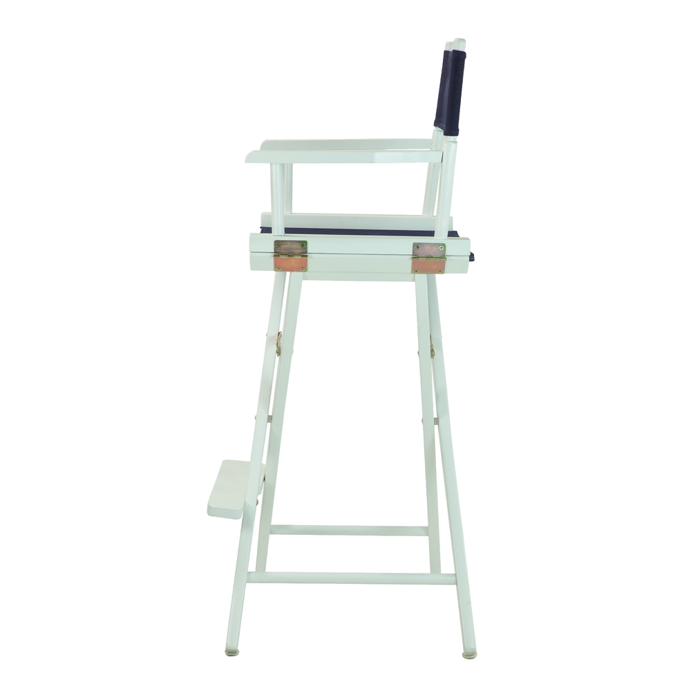 30" Director's Chair White Frame-Navy Blue Canvas. Picture 3
