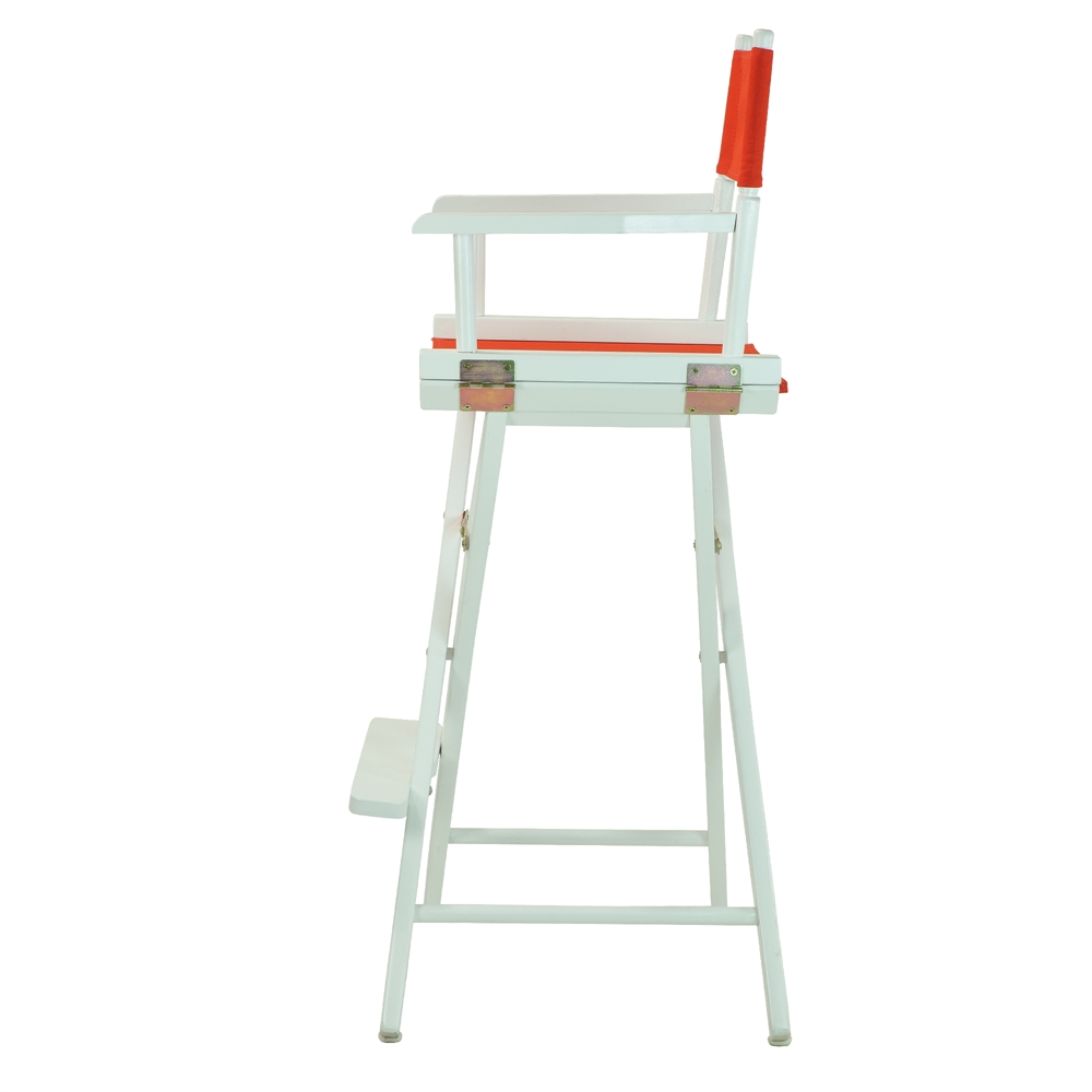 30" Director's Chair White Frame-Red Canvas. Picture 3
