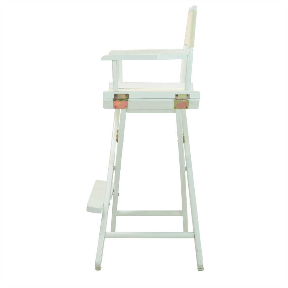 30" Director's Chair White Frame-Natural/Wheat Canvas. Picture 3